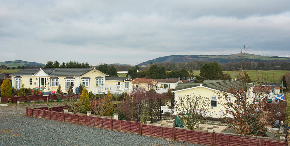 Residential park homes at Courthill overlooking the open countryside